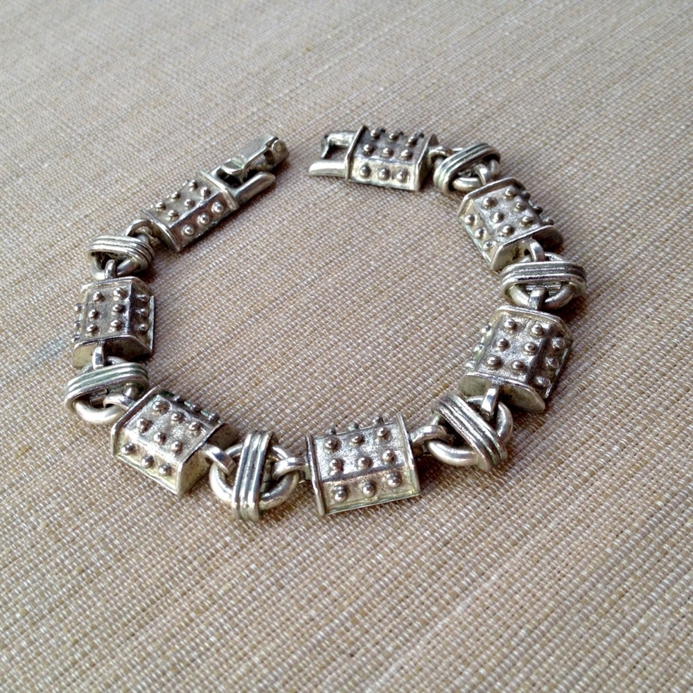 Vintage Etruscan Sterling Silver Mexico Bracelet one of a kind